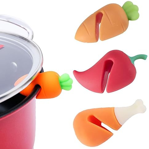 AMYXIYUAN 3Pcs Kitchen Gadgets Spill Proof Lid Lifters | Cartoon Animal Lifters, For Soup Pot, Kitchen Cooking Helper