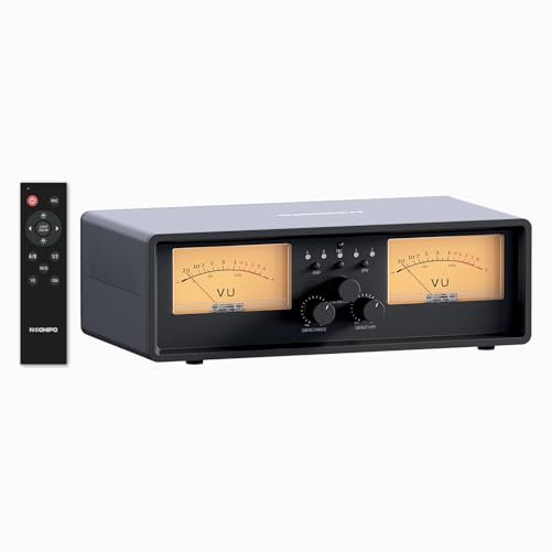 ET30 VU Meter Verstärker Lautsprecher Selector Switch Box, 2 in 2 Out Vintage Switcher, mit DB-Panel-Display & Fernbedienung, für Stereo-Klasse A, B, AB, D, Röhrenverstärker, Heim-Audio-Komponente