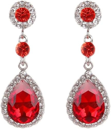 FDEETY Ohrringe Wassertropfen Teardrop Kristall für Damen Hypoallergen Hängende mit Tropfenschliff Edelsteine Zirkonia Ohrringe Lange Baumelnde Ohrstecker Hochzeit Partei Abschlussball