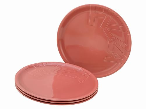 Creatable, 21668, Serie Gourmet, 4-teiliges Geschirrset, Pizzateller Set aus Porzellan, spülmaschinen- und mikrowellengeeignet, Made in Europe