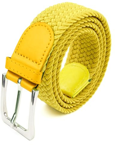 Glamexx24 Elastischer Gürtel Unisex, Geflochtener Stretchgürtel für Damen & Herren, Stufenlos Verstellbarer Stoffgürtel ohne Löcher, Flechtgürtel für Jeans & Freizeithosen (Breite: 3,5 cm)