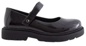 Generic Girls Black Patent Mary Jane School Shoes Pumps Dolly Work Strap Hook &Loop Size C10-5 (Black, UK Footwear Size System, Big Kid, Women, Numeric, Medium, 2)