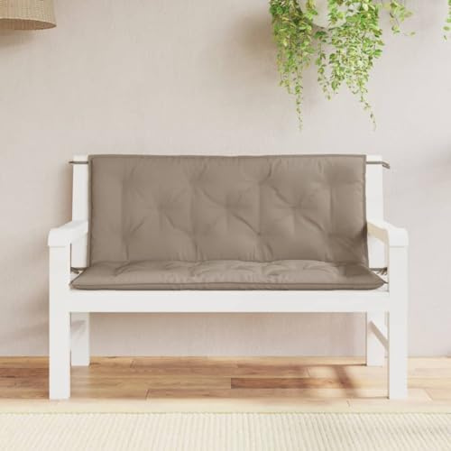 Rantry Gartenbank Auflagen 2 STK. Bankkissen Bankauflage Sitzkissen und Rückenkissen Bankpolster Polsterauflage Auflage für Gartenbank & Hollywoodschaukel Taupe 120x50x7 cm Oxford-Gewebe