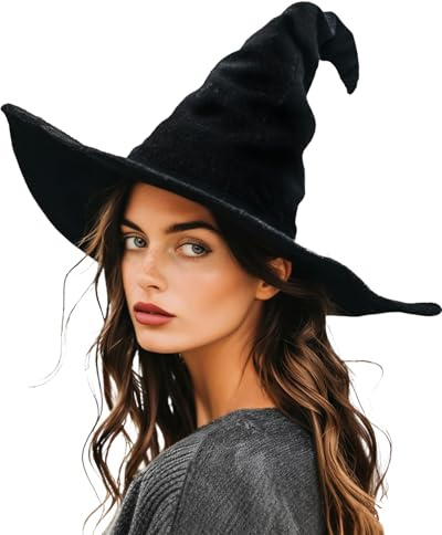 gagift world Witch Hat, 18IN Wizard Hat Cosplay Accessories for Halloween Costume Party Christmas Masquerade Carnivals