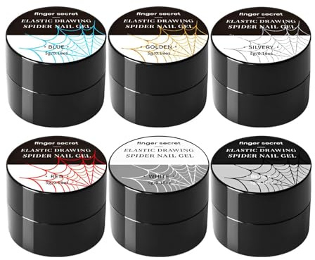 Holdes Vernice gel per, gel per unghie Spider - Smalto per unghie in gel per unghie con disegno filo in 6 colori | Vernice per unghie in gel per con rivestimento in gel compatto