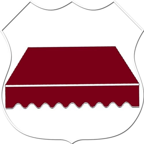 QTWLG 3×2m Einziehbare Klemmmarkise Ersatzstoff, Ersatz Markisentuch 280 G/m² Polyester Ersatzstoffe, Ersatz-Markisenstoff Für Fenster Tür(Burgundy,20x13ft/6x4m)