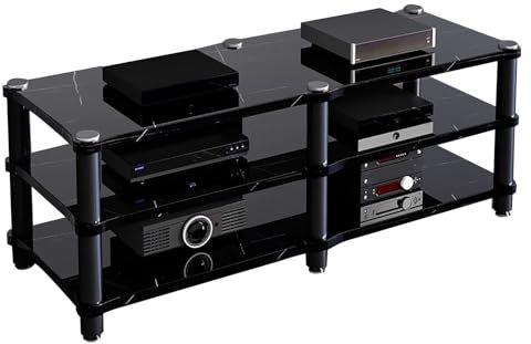 Elitix HiFi Rack Aufbewahrungsschrank für Vintage-Stereo-Receiver, Standfuß für AV-Komponenten Im Heimkino, Konsolenständer für Stereoanlagen, Regale für Stereoanlagen(H 54cm (21 1/4))