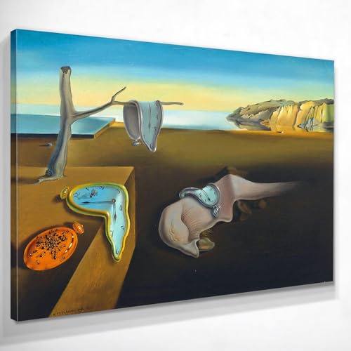 Die Beständigkeit der Erinnerung Salvador Dali, großes Bild auf hochwertiger Leinwand, feine Kunst, gerahmt, fertig zum Aufhängen, bsa23-100 x 70 cm