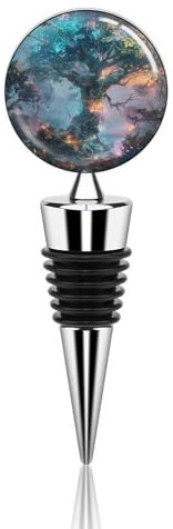 Trees And Glowing Plants Bottle Stopper Beverage Bottle Sealer Reusable Wine Stopper Personalised Champagne Stopper Unique Wine Bottle Corks Keep Fresh Suitable for Standard