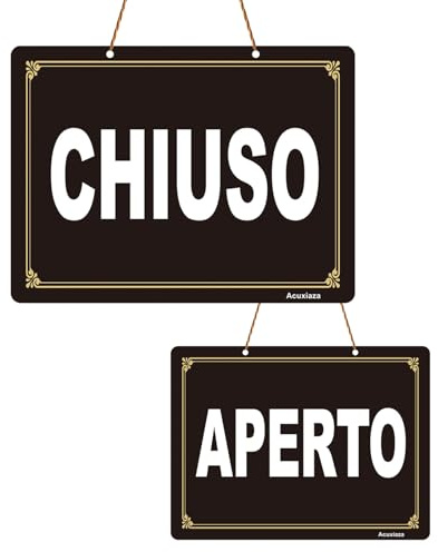 Acuxiaza Cartello Aperto Chiuso 20x15cm Segno Aperto e Chiuso a Doppia in PVC Cartello ApertoeChiuso per Negozio Club Caffè Hotel Ristorante