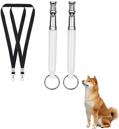 2-Stück Hundepfeife Rückruf,Lautlose Hundepfeife Hochfrequenz Lautlos,Erziehungshilfen für Hunde Pfeifen,Hundetraining Hundepfeifen,Hilfsmittel Pfeife Hund Rückruf,Ultraschall-Hundepfeife (4A)
