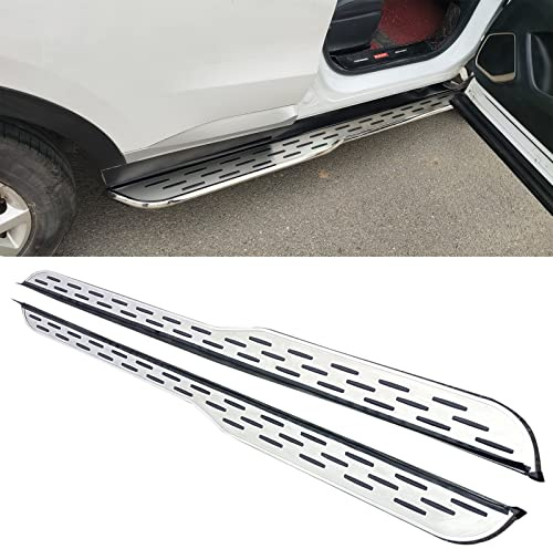 2 estribos para Hyundai Tucson NX4 2022-2026, estribos Laterales NerfBar, Accesorios de Pedal de Aluminio, lingzhi Plateado (con Soportes)