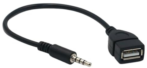 3.5mm Male AUX Audio Plug Jack To USB 2.0, USB to 3.5mm Jack Adapter, AUX to USB Female Audio Converter Adapter Cable Cord for Car Aux Port (Car Need Decoding Function)