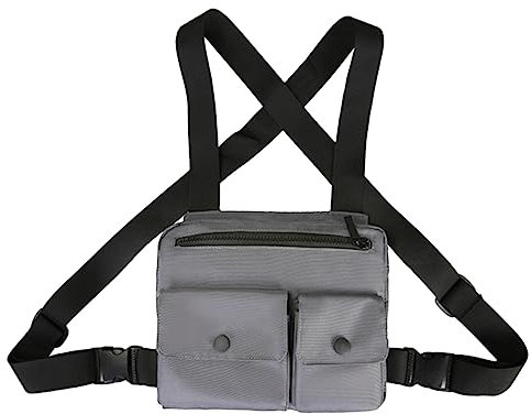 HEMOTON Modische Leichte Brusttasche Herren Aus Strapazierfähigem Nylon Kompakte Hip Hop Westentasche Für Outdoor Wandern Training