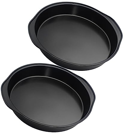 HOMSFOU Teglia Da in Acciaio Al Carbonio 8 Pollici Antiaderente Set Da 2 Pezzi Per Torte Cheesecake e Dessert Design e Facile Rilascio Cibo