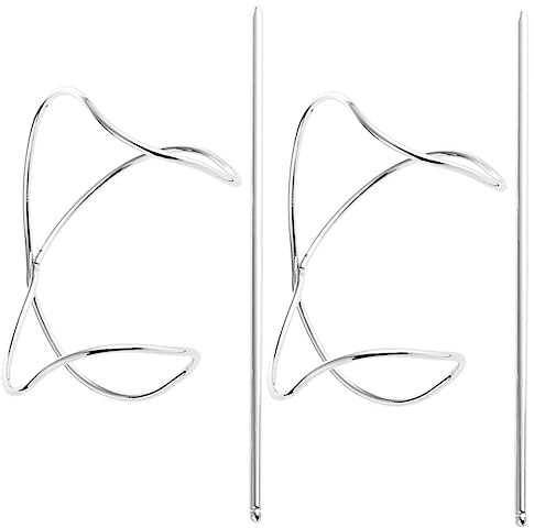 VINTORKY 2pcs Metal Hairpin Hair Stick Vintage Hair Clip Bun Holder for Women Simple Hairpin for Slip Bun Maker and Accessories