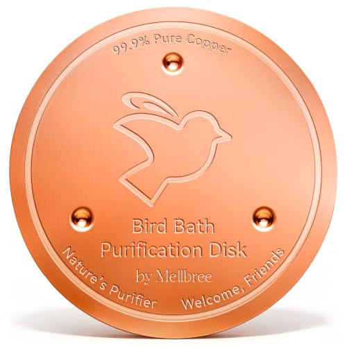 Mellbree Bird Bath Copper Disk Pure Copper Disc Birdbath Cleaner 0.6mm | Keep Water Physical Safe Clean Water All-Season | Fit for Outdoor Birdbaths & Bowls Bird Bath Fountains