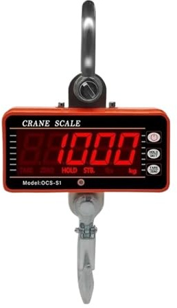 Bilancia da gru digitale, Bilancia for gru 1000KG 1Ton 2000lb OCS-S1 Bilancia digitale LCD Alta precisione industriale Pesante Gancio sospeso Bilance sospese