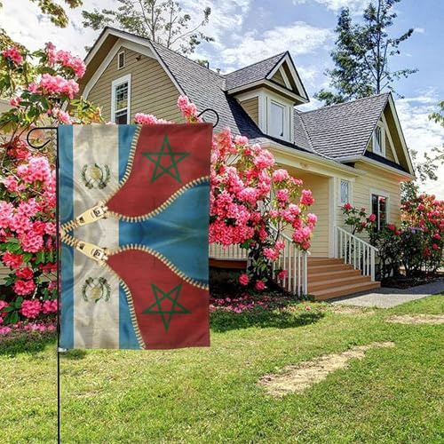 Drapeau guatémaltèque et drapeau marocain double face 28 x 40 pouces, décoration extérieure pour jardin