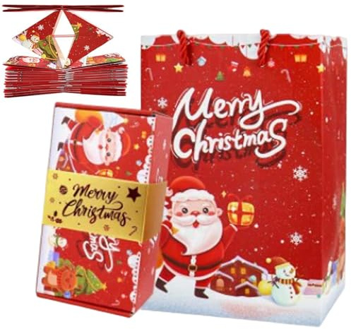 Explosionsbox, zusammenklappbar, springende Pop-Up-Überraschung, Weihnachts-Spardose für Weihnachten, Geburtstag, Jahrestag, Neujahr, rot