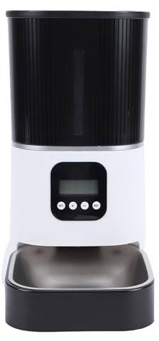 Smandy Automatischer Katzenfutterspender, Edelstahl, LCD-Display, Zeitgesteuerter Katzenfutterspender, 6 L Fassungsvermögen für den Heimgebrauch