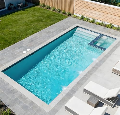 Piscina per container per intrattenimento acquatico all'aperto, piscina fuori terra in fibra di vetro da 20 piedi e 40 piedi con riscaldatore, luci a LED e scala di sicurezza per villa, cortile, hotel