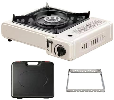 Stufa da campeggio - Stufa a gas portatile per esterni, bruciatore da cucina all'aperto con cassetta da 34 x 26 x 8,5 cm, a risparmio energetico, per barbecue, giardino, patio