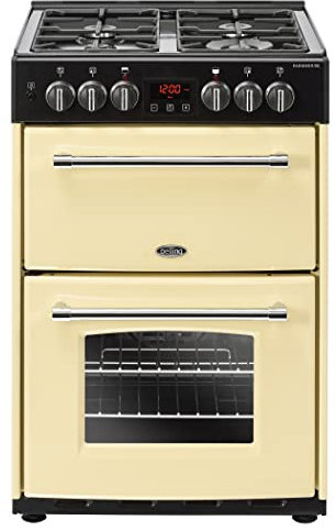 Belling Farmhouse 60DF Dual Fuel Range Cooker, Cream, 60cm