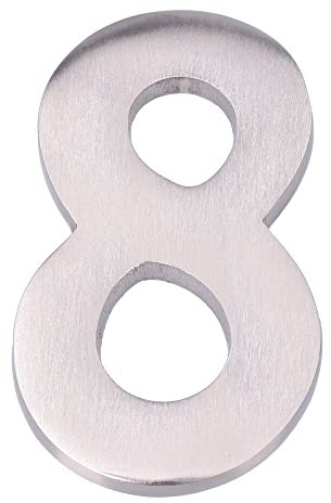 NUMERO 8 NIQUEL MATE 10CM FIJACION INVISIBLE