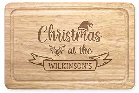 Encargo Personalizado Nombre Navidad en la Rectangular Madera para Picar Tabla de Quesos