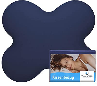 Kissenbezug Nachtblau Einzelpack Seitenschläfer-Kissen ACAMAR, Mako-Baumwolle (Double Jersey), Bügelfrei & trocknergeeignet, Kissenhülle mit Reißverschluss, Oeko-Tex Zertifiziert