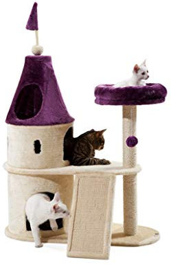 SMSOM Multi-Level Cat Tree Tower Condo mit Katze Kratzen Beitrag gemütliche Hängematte und Körbe, Kitty Activity Center Kitten Spielhaus, Katzenturm Möbel Villa für Kitty