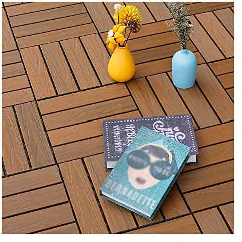 Baldosas de Madera Piso Decorativo De Grano De Madera, Baldosas De Cubierta De Enclavamiento Interior Y Exterior, Baldosas De Patio De Balcón Resistentes Y Duraderas, Fácil De Instalar
