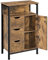 Yaheetech Meuble de Rangement de Salle de Bains sur Pieds Armoire Buffet Multifonctionnel Placard avec 3 Tiroirs et 2 Etagères pour Salon, Cuisine, Chambre Brun Industrielle 55,5× 30× 86,5 cm