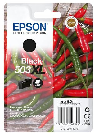 Epson Original 503XL Tinte Chili Singlepack schwarz XL, XP-5200 XP-5205 WF-2960DWF WF-2965DWF, ReadyPrint Flex-Tintentarife