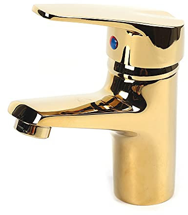 Gold Einhebel Wasserhahn Mischbatterie für Waschbecken, Badezimmer Armatur mit Waschtischarmatur