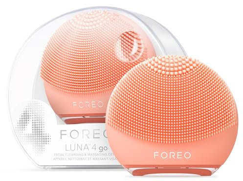 FOREO LUNA 4 go Gesichtsreinigungsbürste & straffende Massage - Premium Hautpflege - Verbessert Aufnahme von Gesichtspflegeprodukten - Einfache Hautpflege-Tools - Für alle Hauttypen - Peach Perfect