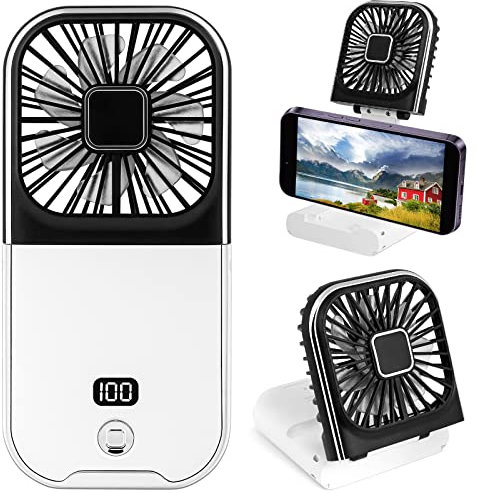 Ciaien Mini ventilateur portable et portable rechargeable par USB - Alimenté par piles - Ventilateur de bureau pliable à 180° - Pour bureau, école, bureau, maison, voyage, camping (noir)
