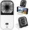 Folding Handheld Fan, Mini Portable Personal Fan USB Rechargeable Power Bank Fan Neck Fan, Battery Powered 180° Foldable Desk Fan Cooling for Desktop School Office Home Travel Camping(Black)