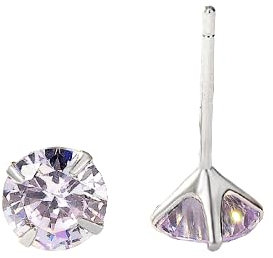Coppia di Orecchini Punti Luce Lilla in argento 925 - Rainbow Collection (5mm)