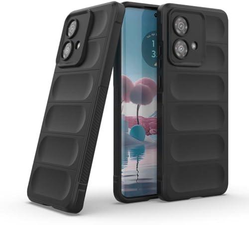GOKEN Funda para Motorola Edge 40 Neo, Carcasa en Silicona Suave Antigolpes con Agarre Lateral Antideslizante y Diseño Elegante Monocolor, Cover Case -Negro