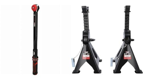 KS TOOLS 516.1472 - Clé Dynamométrique 1/2 60-320 Nm - Outils Auto Moto & Kstools Chandelles à crémaillère 3 tonnes par paire