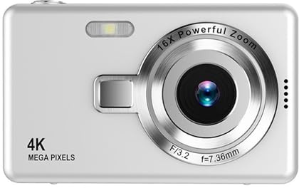 Cámara Digital, Cámara de Enfoque Automático 1080P, Cámara Digital de Apuntar y Disparar con Zoom de 16X, Pantalla TFT de 2,4 Pulgadas, Cámara Pequeña Compacta de 50MP