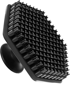 Silicone Facial Cleansing and Massager Brush - Pores Wash Exfoliator Makeup Tool for Body Scrubber, Face Scrubber, Soft Beard, Baby Shampoo (Black)