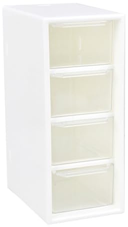 Mini Organisateur de Rangement de Bureau avec 4 Tiroirs, Boîte de Rangement en Plastique, Boîte de Rangement Transparente Empilable pour Fournitures de Bureau, Boîte de Rangement