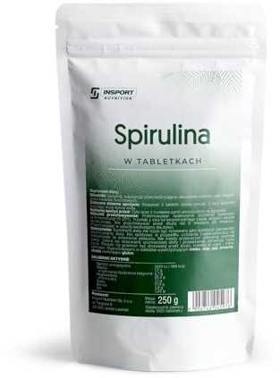 Spiruline 1000 comprimés - 250g Doypack - Comprimés verts pour renforcer le système immunitaire - Vegan, sans lactose & sans gluten - Emballage anti-fuite avec fermeture éclair - INSPORT Nutrition