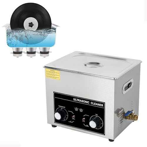 LHQYA Pulitore Ad Ultrasuoni 6 Litri, Pulitore Ad Ultrasuoni per Dischi in Vinile, Pulizia Ultrasuoni/Pulizia da 180 W 0-20 Minuti, Temperatura Temporizzazione/Riscaldamento 20-80°C, per Negozi