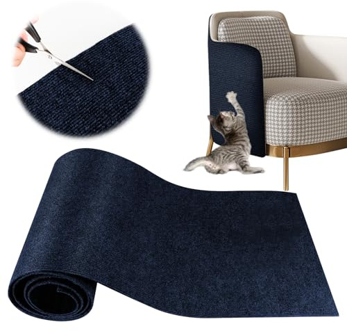 YAOZUP Tappeto Tiragraffi per Gatti 200 * 40cm Autoadesivo, DIY Climbing Cat Scratcher, Proteggi Divano Antigraffio (Blu Scuro)