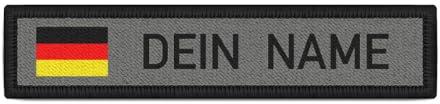 Copytec Namensschild personalisiert Patch grau Flagge Fahne DEU DE Deutschland #43349