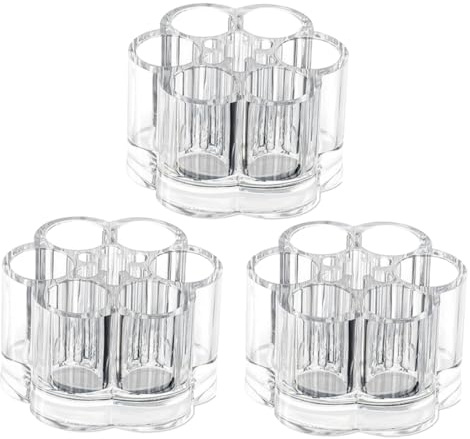 VICASKY 3piezas Estuche para Lápices de Cejas Estuche para Guardar Maquillaje Caja de Almacenamiento Transparente Compartimentos para Organización Hogar